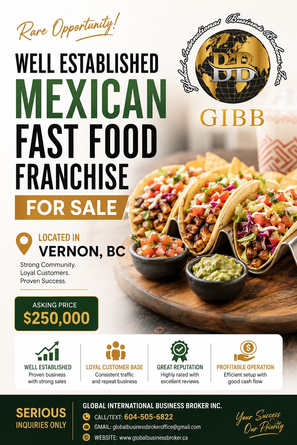  Well-established Mexican Fast Food Franchise for sale 